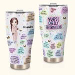 Personalized Nurse Daily Affirmations Curved Tumbler with Name Gift for Work Office Camping Nurse Week Graduation Christmas Birthday