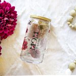 Bouteille en Verre Personnalisée avec Nom Tasse à Café Glacé avec Couvercle en Bambou et Paille Cadeau d'Anniversaire pour Maman et Grand-mère