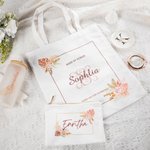 Bolsa de lona personalizada estilo bohemia con nombre Regalo para dama de honor Regalo de boda Regalo de despedida de soltero/a