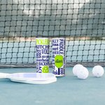 Personalized Bright Green Pickleball 20oz Skinny Tumbler with Straw Pickle Ball Game Quote Water Bottle Gift for Pickleball Fan Sport Lover