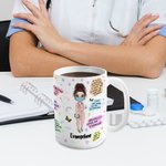 Personalisierte Krankenschwester tägliche Affirmationen 15oz weißer Keramikbecher mit Namen Geschenk für Arbeit Büro Camping Krankenschwester Woche Gr