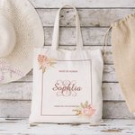 Bolsa de lona personalizada estilo bohemia con nombre Regalo para dama de honor Regalo de boda Regalo de despedida de soltero/a