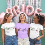 Personalized Hawaii Style  T-shirt with Bride Bridesmaid Name Bachelorette Party Wedding Gift