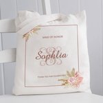Bolsa de lona personalizada estilo bohemia con nombre Regalo para dama de honor Regalo de boda Regalo de despedida de soltero/a
