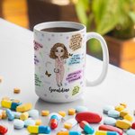Personalisierte Krankenschwester tägliche Affirmationen 15oz weißer Keramikbecher mit Namen Geschenk für Arbeit Büro Camping Krankenschwester Woche Gr
