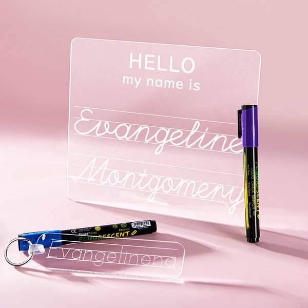 Personalised Name Practice Backpack Keychain Luggage Tag Name Writing Board Dry Erase Letter Tracing Learning Accessory Back to School Gift for Kids