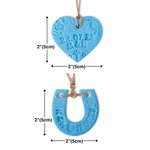 Personalized Something Blue Bouquet Charm Handmade Clay Charm with Twine and Card Wedding Gift for Bride