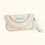 Personalized Minimalist Style Wedding Bridesmaid Tassel Clutch Bohemian Envelope Clutch Purse Wedding Party Bridal Shower Gift for Bridesmaid