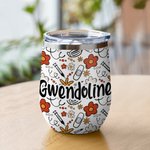 Personalisierte 12oz Edelstahl doppelte Wand Vakuum isoliert Wein Tumbler mit Namen Krankenschwester Graduierung Geschenk Krankenschwester Woche Gesch