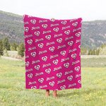 Personalizado de alta calidad super suave muñeca rosa inspirado en la manta de moda Elementos lindos sofá manta decoración del hogar fiesta de cumplea