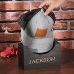 Personalized Engraved Wooden Hat Holder Storage Rack for Baseball Caps Home Office Decoration Gift for Dad Grandfather