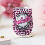 Personnalisé Let's Go Party Police Rose Rétro Insulated Wine Tumbler Pink Leopard Cup Wedding Bridal Bachelorette Party Christmas Gift