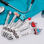 Stylo à Bille Noir Personnalisé avec Nom Cadeau pour Infirmière Médecin Personnel Médical