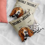 Gatto o cane personalizzato Trouble Maker Throw Pillow Cover con nome Compleanno Regalo di inaugurazione per gli amanti degli animali domestici Amici 