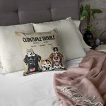 Gatto o cane personalizzato Trouble Maker Throw Pillow Cover con nome Compleanno Regalo di inaugurazione per gli amanti degli animali domestici Amici 