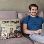 Gatto o cane personalizzato Trouble Maker Throw Pillow Cover con nome Compleanno Regalo di inaugurazione per gli amanti degli animali domestici Amici 