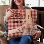 Taie d'Oreiller Personnalisée avec Mains Noms Parent et 1-7 Enfants Décoration à Domicile Cadeau Fête des Pères Mères pour Famille Papa Maman