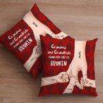 Taie d'Oreiller Personnalisée avec Mains Noms Parent et 1-7 Enfants Décoration à Domicile Cadeau Fête des Pères Mères pour Famille Papa Maman