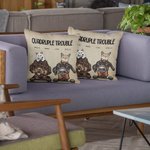 Gatto o cane personalizzato Trouble Maker Throw Pillow Cover con nome Compleanno Regalo di inaugurazione per gli amanti degli animali domestici Amici 