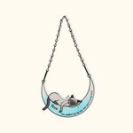 Personalized Cat On the Moon Acrylic Windows Hangings Pet Supplies Suncatcher with Suction Cup Gift for Pet Lovers