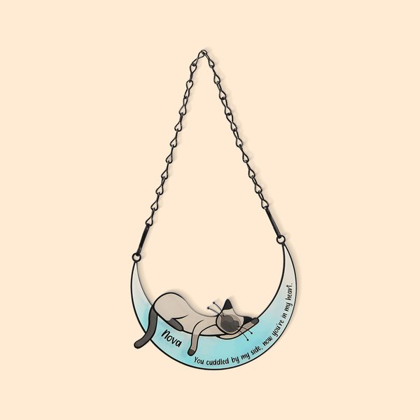 Cat On the Moon Acrylic Window Suncatcher