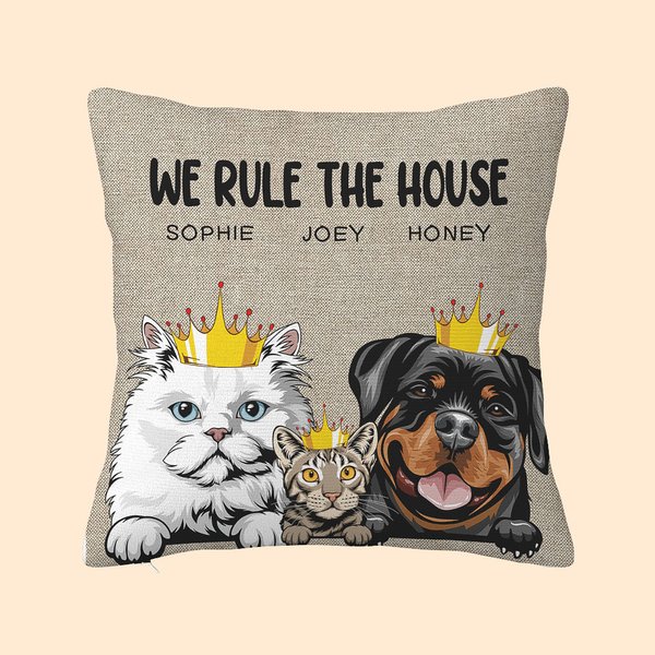 Gepersonaliseerde We Rule The House Sierkussenhoes voor Huisdierliefhebber Home Decoration