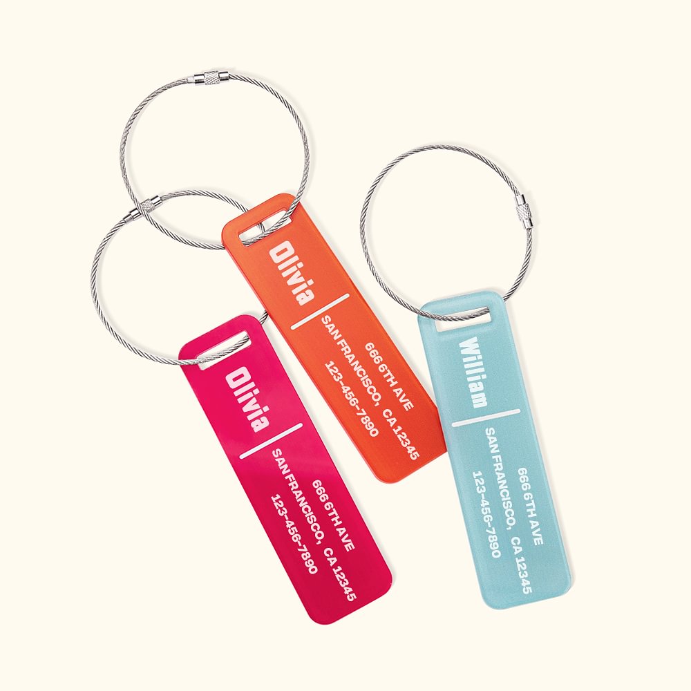 Étiquette de Bagage en Acrylique Multicolore Personnalisée avec Message d'Identification Cadeau de Retour à l'École pour la Famille et les Amis