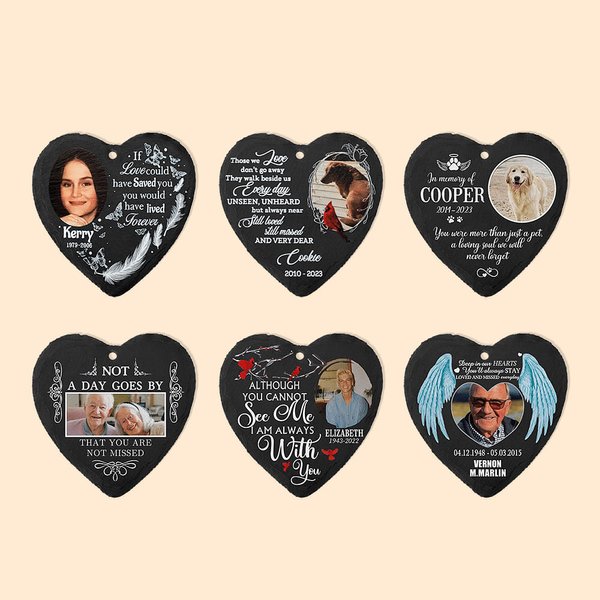 Gepersonaliseerde Gedenktuin Leisteen en Haak met Foto en Citaat Foto Nog Steeds Geliefd Leisteen Grafsteen Sympathie Geschenk voor Familie Verlies va