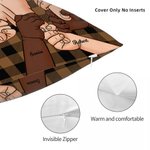 Taie d'Oreiller Personnalisée avec Mains Noms Parent et 1-7 Enfants Décoration à Domicile Cadeau Fête des Pères Mères pour Famille Papa Maman