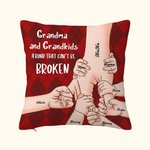 Taie d'Oreiller Personnalisée avec Mains Noms Parent et 1-7 Enfants Décoration à Domicile Cadeau Fête des Pères Mères pour Famille Papa Maman