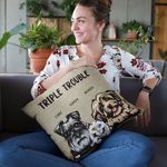 Gatto o cane personalizzato Trouble Maker Throw Pillow Cover con nome Compleanno Regalo di inaugurazione per gli amanti degli animali domestici Amici 