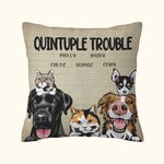 Gatto o cane personalizzato Trouble Maker Throw Pillow Cover con nome Compleanno Regalo di inaugurazione per gli amanti degli animali domestici Amici 