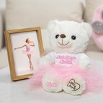Personalisierte niedlichen Plüsch Tanz Bär mit Tutu und Text Recital Kindertag Geburtstagsgeschenk für Ballerina kleines Mädchen