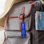 Personlig flerfärgad akrylbagagetagg med identifieringsmeddelande Resa Tillbaka till skolan Present till familj Vän