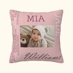 Housse d'Oreiller Personnalisée avec Photo de Bébé et Informations sur la Naissance Cadeaux Fête des Mères pour Femmes