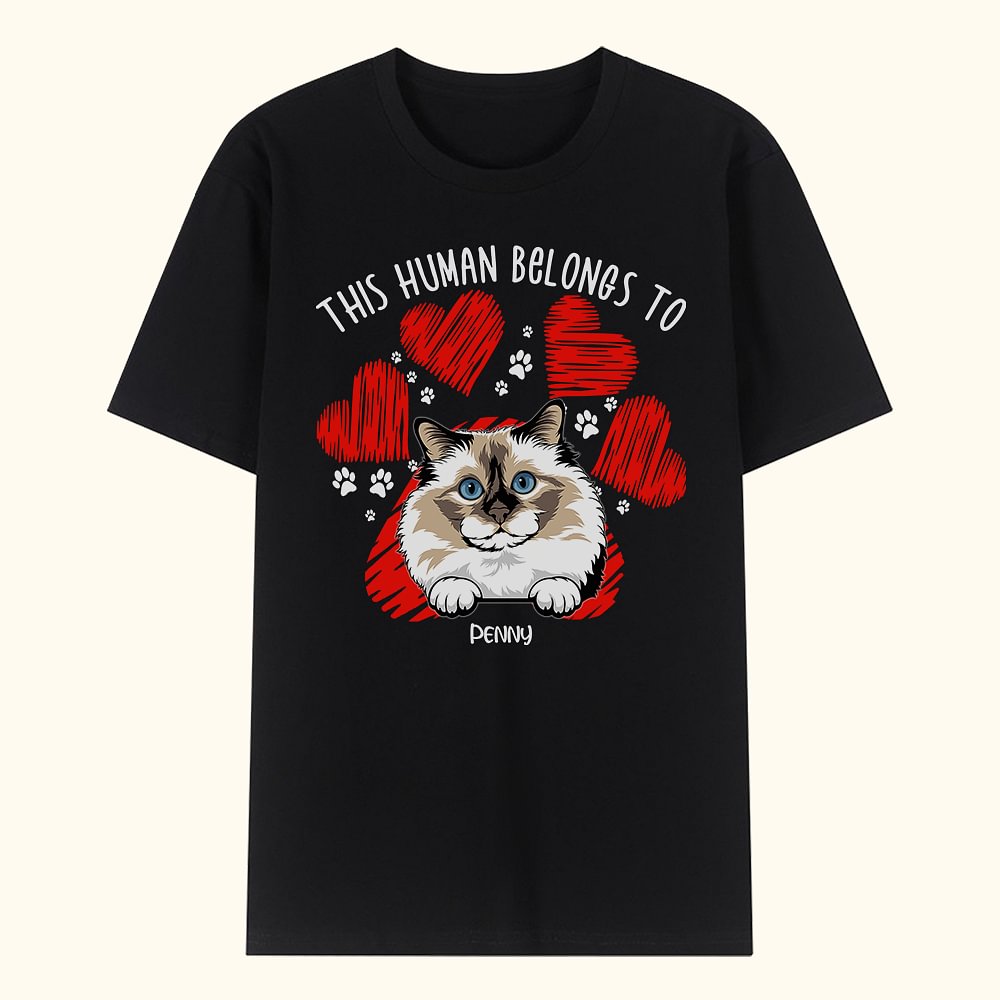 T-shirt à manches courtes avec impression de la patte Cadeau d'anniversaire pour chien, chat, propriétaire d'un animal de compagnie