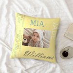 Housse d'Oreiller Personnalisée avec Photo de Bébé et Informations sur la Naissance Cadeaux Fête des Mères pour Femmes