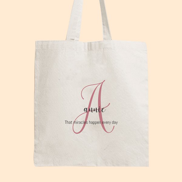 Personalisierte tägliche Affirmation Canvas Tote Bag mit Namen und Text Geburtstag Geschenk Weihnachten Geschenk für Frauen