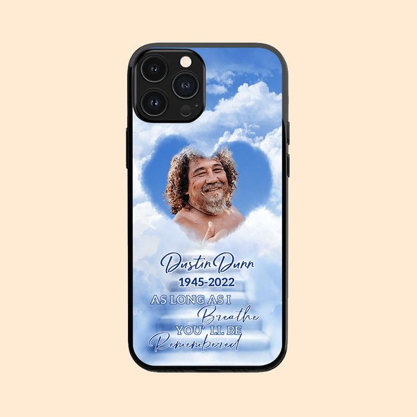 Heaven Memorial Heart Photo Phone Case with Name