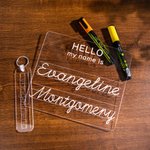 Personalized Name Practice Backpack Keychain Luggage Tag Name Writing Board Dry Erase Letter Tracing Learning Accessory Back to School Gift for Kids