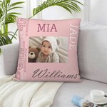 Housse d'Oreiller Personnalisée avec Photo de Bébé et Informations sur la Naissance Cadeaux Fête des Mères pour Femmes