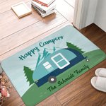 Personalised Happy Campers Family Non-Slip Doormat Bedroom Bathroom Accessory for Camping Lovers Friend and Family