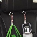Sac de rangement en cuir pour appuie-tête de siège de voiture compatible avec les initiales gravées Cadeau pour la famille ou un ami
