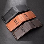 Pince à Billets en Cuir PU Magnétique Personnalisée avec Lettres Accessoire Billet Cadeau Anniversaire Fête des Pères pour Homme Papa Grand-Pères