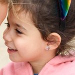 Boucles d'Oreilles en Argent Sterling Personnalisées avec Pierre de Naissance Bijoux Licornes pour Enfants Cadeau Anniversaire pour Fille