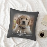 Housse d'Oreiller Personnalisée avec Photo et Nom de l'Animal de Campagnie Décoration de Canapé Cadeau Commémoratif pour Perte d'Animal