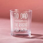 Personalized To Dad From The Reasons You Drink Whiskey Glass Funny Gift Birthday Gift Father's Day Gift for Dad Grandpa Whiskey Lovers