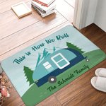Personalised Happy Campers Family Non-Slip Doormat Bedroom Bathroom Accessory for Camping Lovers Friend and Family