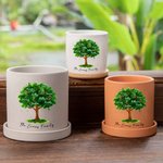 Pot de Fleur Personnalisé avec 2-18 Noms sur Arbre Généalogique Pot Céramique Styles Multiples Cadeau Thanksgiving Fête des Pères Jardinage pour Homme