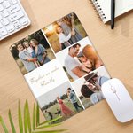 Gepersonaliseerd Non-Slip Rubber Base Muismat met Foto en Tekst Cadeau voor Familie of Vriend Paar